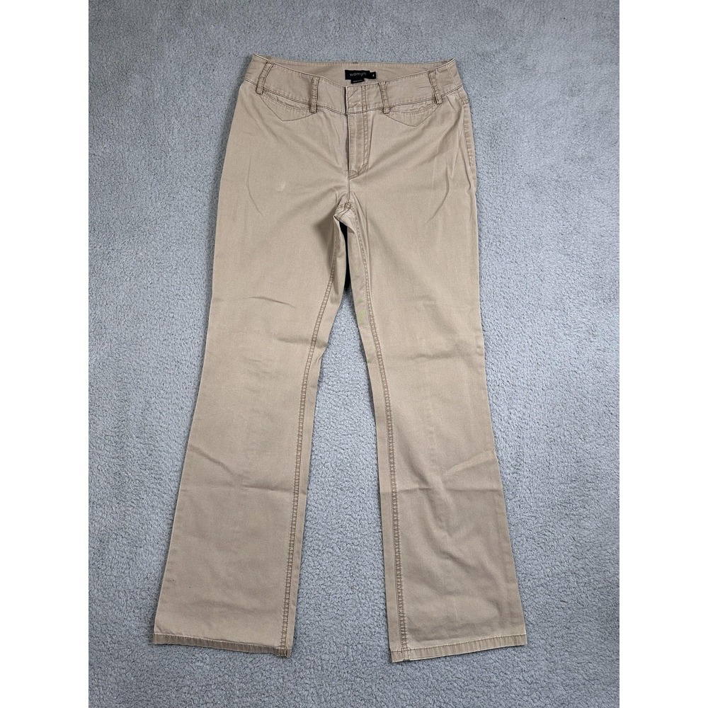 Womyn Pants Womens 4 Beige Trousers Casual Stretch Made in USA Pockets